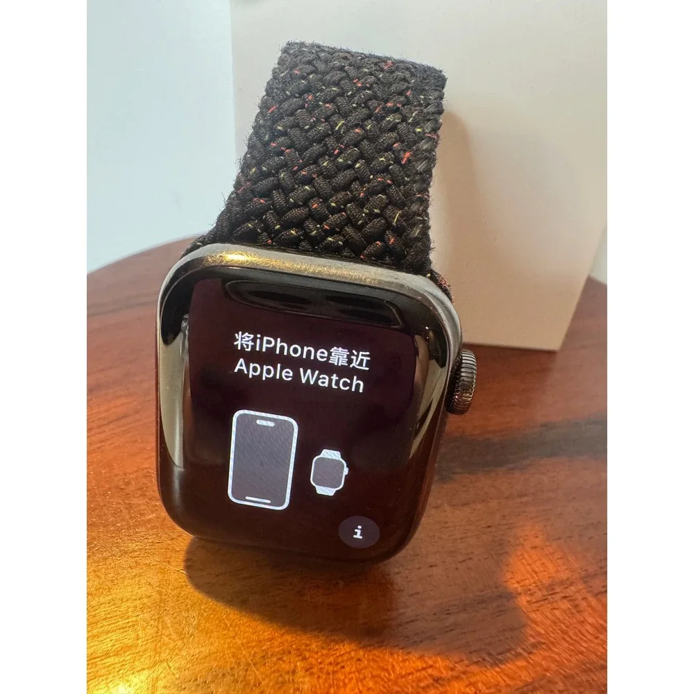 Apple Watch Bundle Series‎ 7 41mm Graphite Stainless Steel GPS USB charger